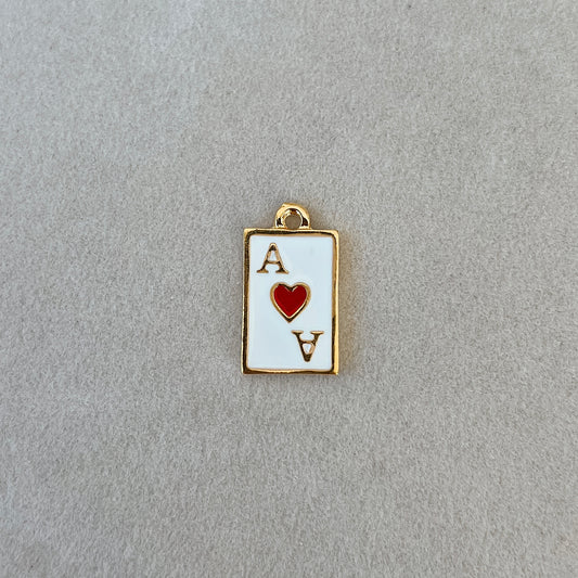 Large gold red ace of hearts card