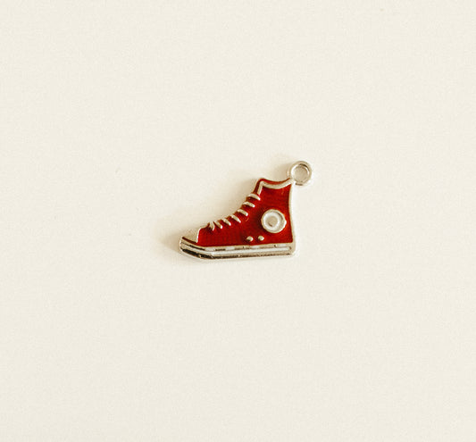 Silver red converse