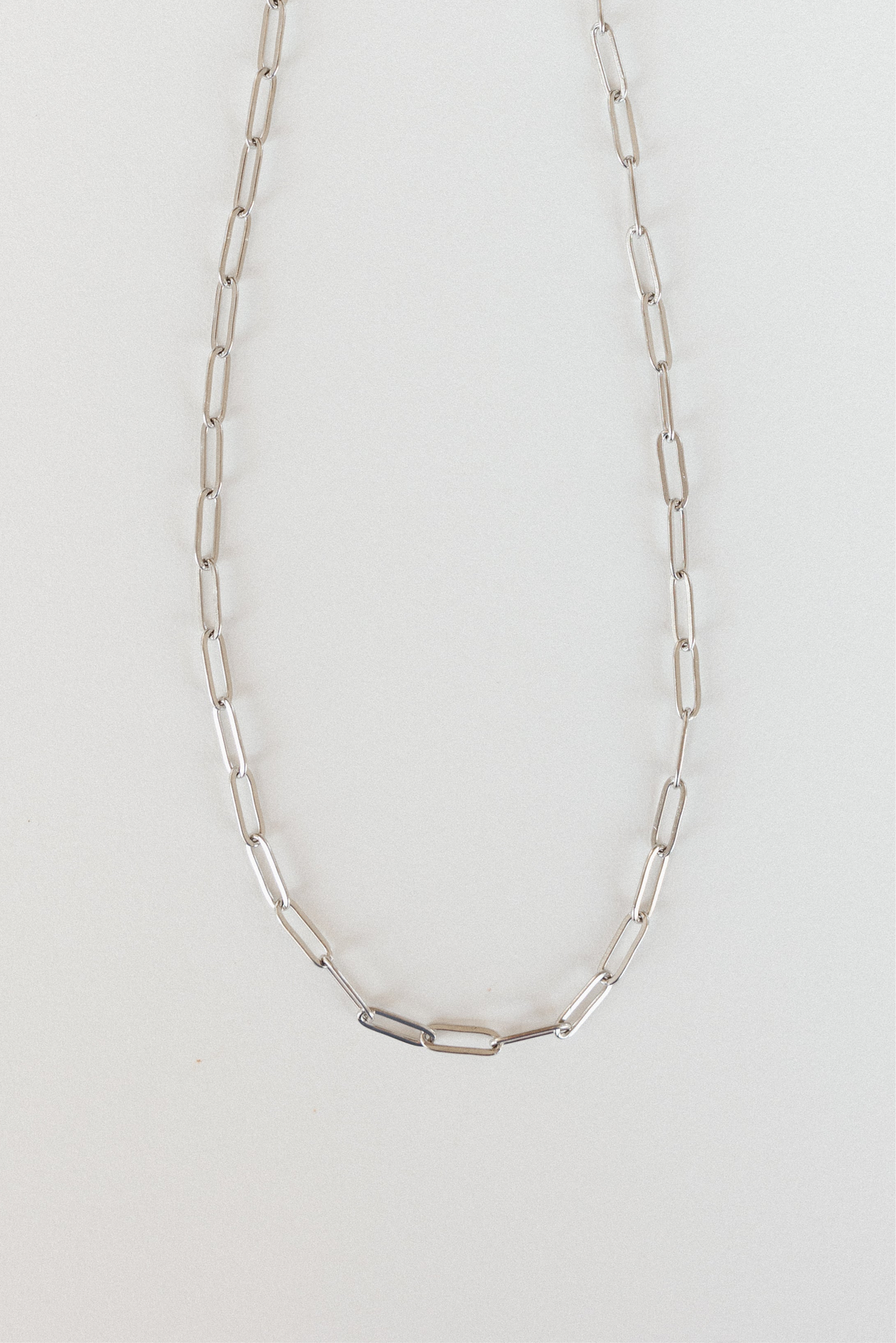 Silver paperclip necklace