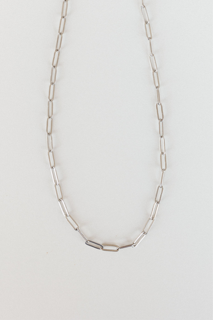 Silver paperclip necklace